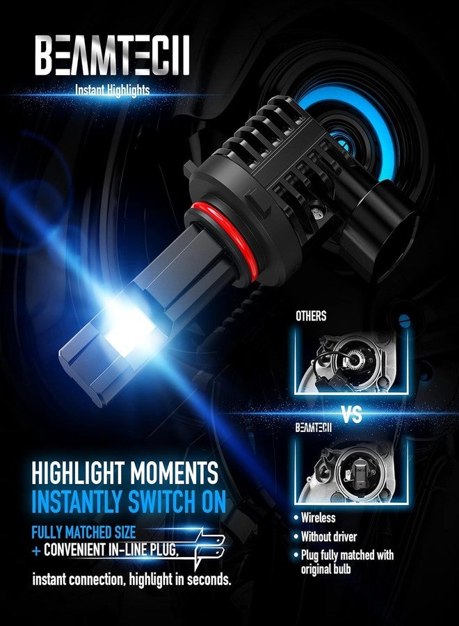 BEAMTECH 9005 Fog Bulbs Fanless in Line 6500K Pack of 2 - Image 4