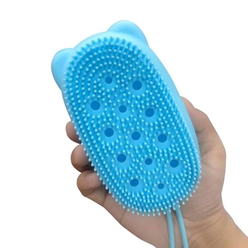 Body Exfoliator - Flexible Silicone Bubble Bath Scrubbing Tool that Provides Smooth Skin Feel, Relaxing SPA Effect, Gentle Dead Skin Removal and Easy Daily Hygiene Care (blue) - Image 1