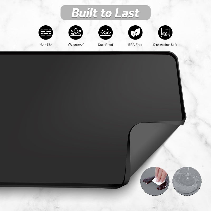 Garolue Silicone Coffee Mat,24Ã—16" Waterproof Heat Resistant Bar Mat for Espresso Machine Station Accessories,Non Slip Dish Drying Mat for Kitchen Counter,Home Decor Essentials,Fit Under Coffee Maker - Image 5