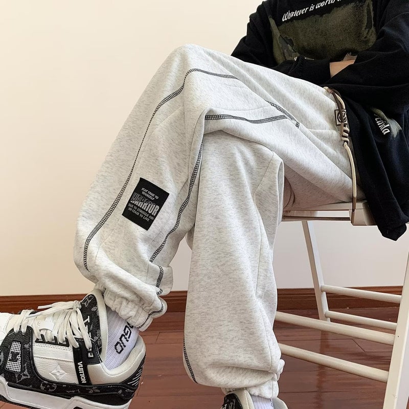 American-Style High Street Heavy Sports Pants Boys Summer Leg-Bound Casual Sweatpants High-End Feeling Cleanfit Pants - Image 4