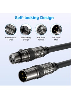 VICTGOAL XLR Microphone Cables, Oxygen-Free Copper 3-Pin Male to Female Microphone Cable for Speaker, PA System, Podcast Audio Mixer, Studio Monitors, Audio Recording and More（1M/3M/5M）  - Image 4