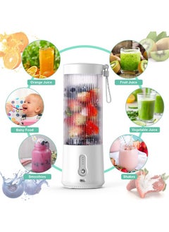 Portable Juicer Blender Personal Size Blender-15.2Oz USB Rechargeable 4000mAh Mini Blender | 6 Blades Shakes and Smoothies Juicer Cup | BPA-Free Food Mixer for Home Sport Outdoor Travel Blender(White) - pzsku/ZB4C15B8C1A9126F27306Z/45/_/1703748694/19686b12-498b-408a-8013-40761a318030