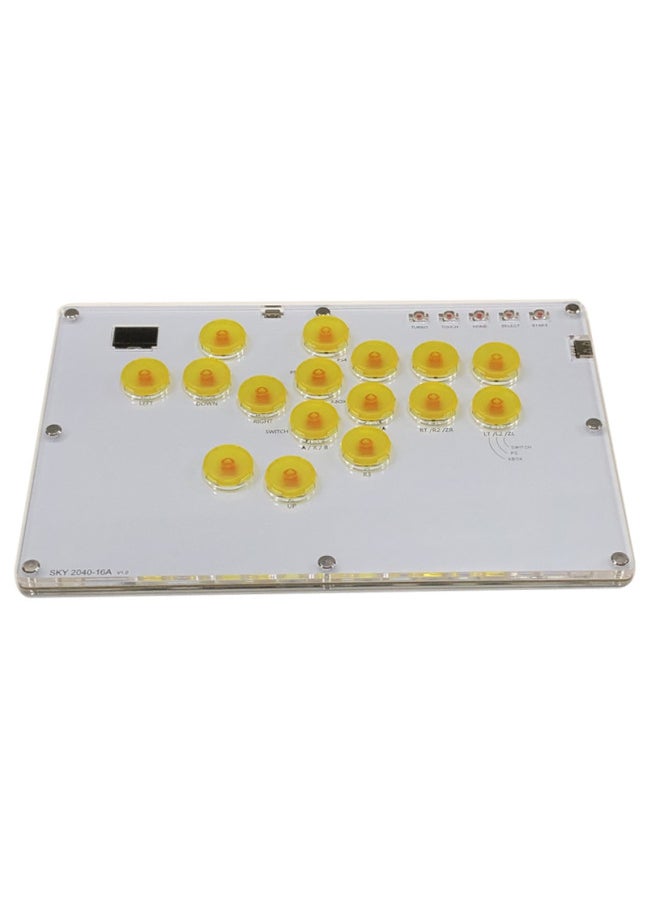 General HITBOX Large Size Fighting Keyboard STEAM Street Fighter 6 Game SOCD Rear Cover DualShock4 Controller-Product Color:SKY2040 16A Hot Plug Transparent Yellow  - Image 1