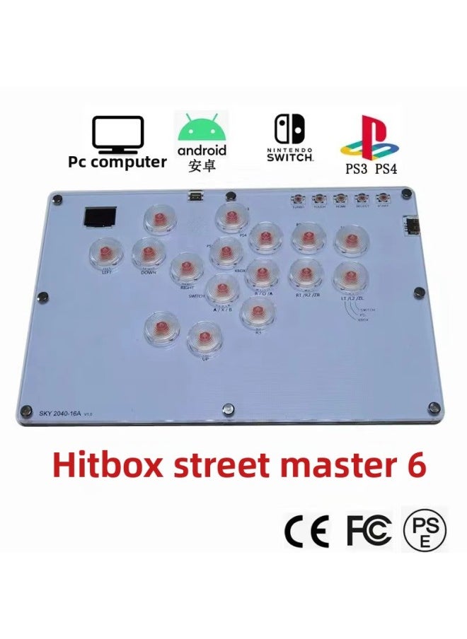 General HITBOX Large Size Fighting Keyboard STEAM Street Fighter 6 Game SOCD Rear Cover DualShock4 Controller-Product Color:SKY2040 16A Hot Plug Transparent Yellow  - Image 2