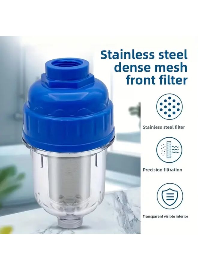 RV Water Filter 40 Micron Pre Filter Stainless Steel Mesh Washable PVC Valve Transparent Design - Image 1