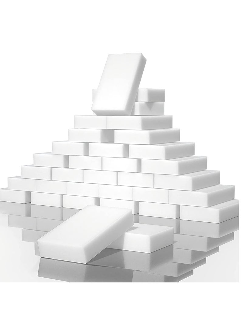 KASTWAVE Magic Sponge Eraser 100 Pack Add Water Melamine Sponge Foam Extra Large Multi-Surface Household Cleaning Non-Scratch Scrub Sponge Pads for Kitchen Car Sink Shoe，Bathtub Cleaning Sponge - Image 1