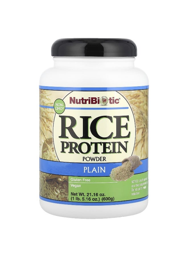Nutribiotic نوتري بايوتيك، مسحوق بروتين الأرز، عادي، 1 رطل 5.16 أونصة (600 جرام) - Image 1