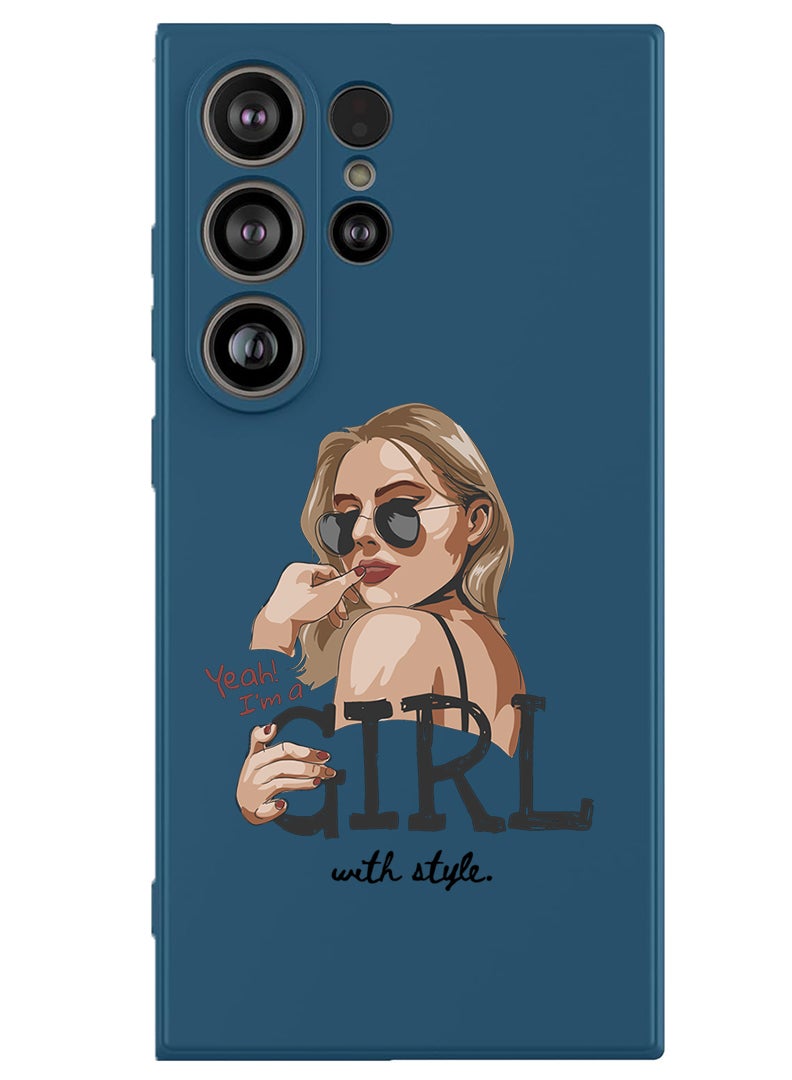 Theodor Protective Slim Fit Case Liquid Silicone Cover with Full Body Protection Anti-Scratch Shockproof Case For Samsung Galaxy S25 Ultra (Blue) - Girl with Style - Image 1
