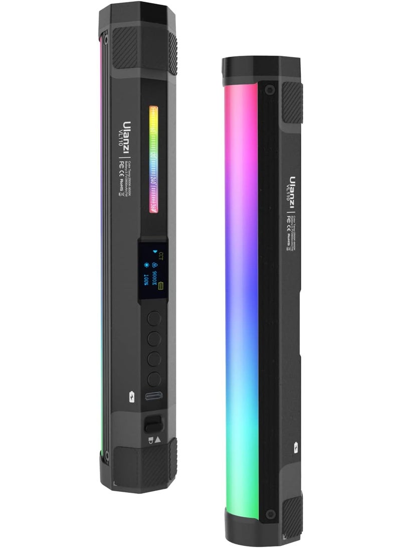 Ulanzi عصا ضوء RGB VL110، عصا ضوء محمولة لكاميرا LED، أنبوب ضوء بار، قابل للتعتيم من 2500-9000K، بطارية 2600mAh CRI 95+ مع جذب مغناطيسي للتصوير الفوتوغرافي Vlog TIK Tok - Image 1
