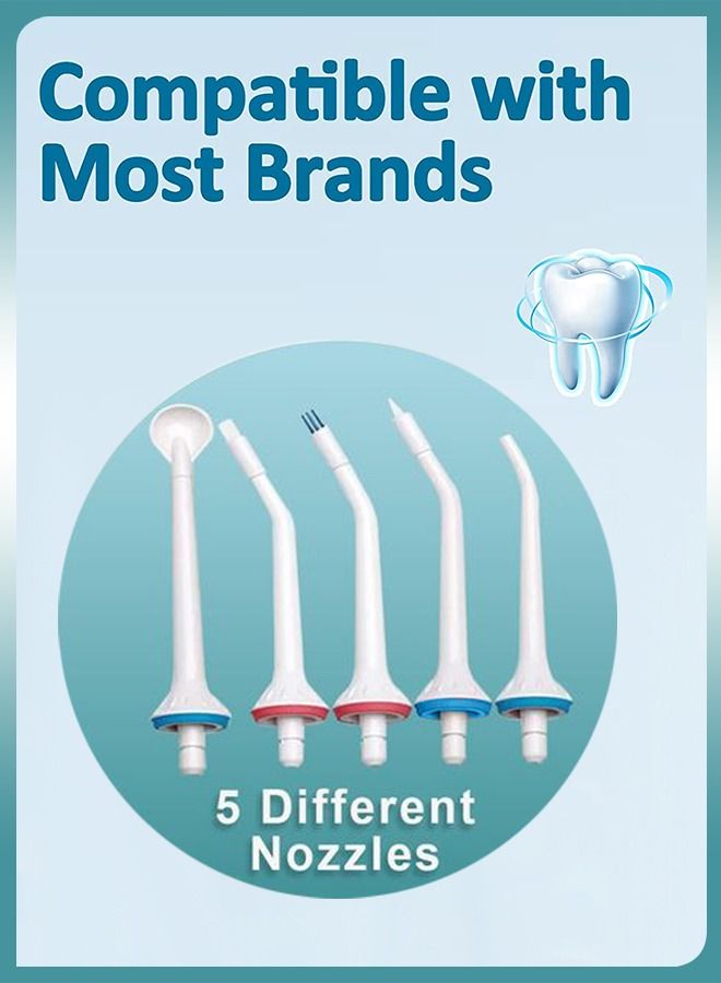 DBLEW Universal 5 Pack Replacement Tips For Water Flossers Standard Oral Irrigator Jets Tongue Cleaner Orthodontic Dental Plaque Periodontal Heads - Image 4