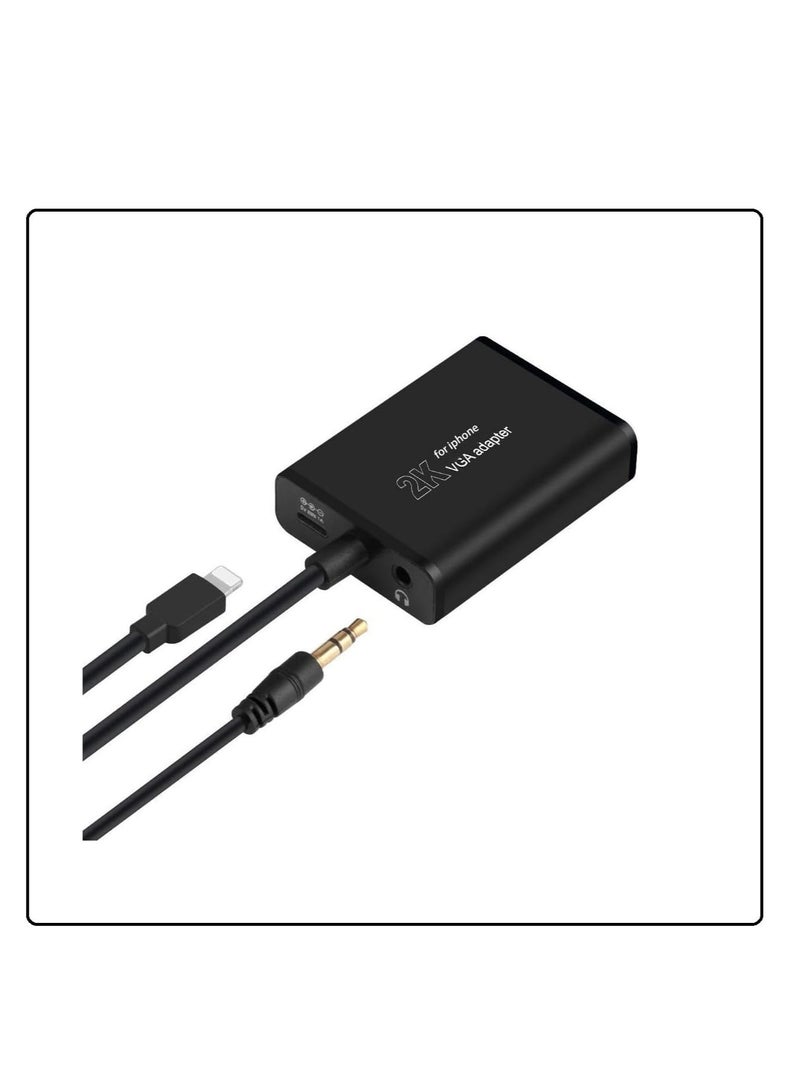 NTECH VGA Adapter Cable, 2K Digital AV Adapter VGA Adapter For iPhone to VGA Audio Charging With iPhone 14/14Pro/13/13Pro/12/12Pro/Max/Xs/Xr/iPad Pro) to TV/Projector/Monitor) Media Streaming Device - Image 3