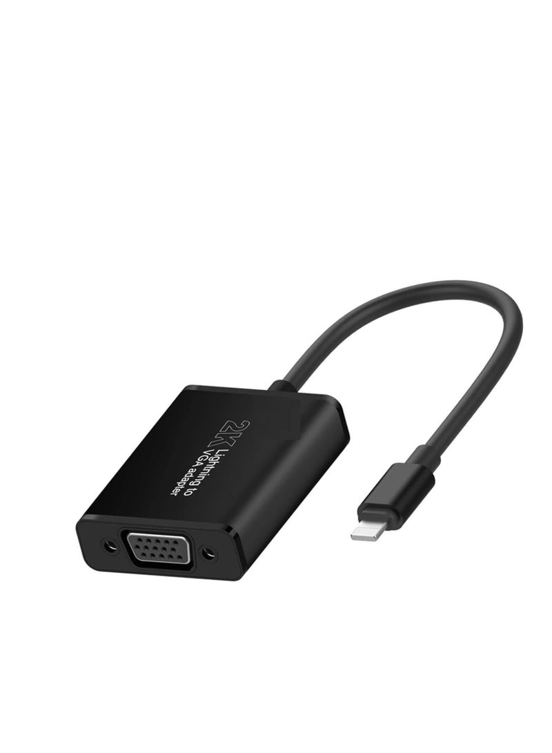 NTECH VGA Adapter Cable, 2K Digital AV Adapter VGA Adapter For iPhone to VGA Audio Charging With iPhone 14/14Pro/13/13Pro/12/12Pro/Max/Xs/Xr/iPad Pro) to TV/Projector/Monitor) Media Streaming Device - Image 1