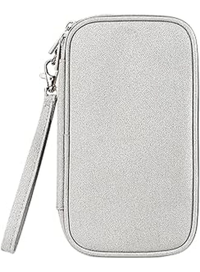 Medium Gray Anti Dust Cable Organizer Bag Portable Multi Section Cord Storage Case - Image 1