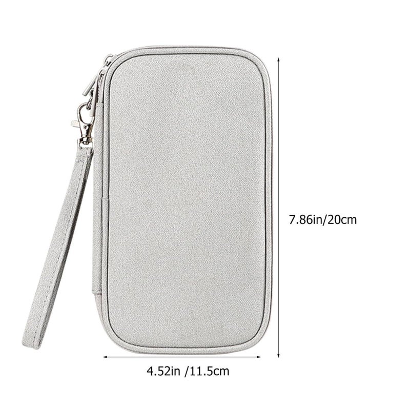 Medium Gray Anti Dust Cable Organizer Bag Portable Multi Section Cord Storage Case - Image 3