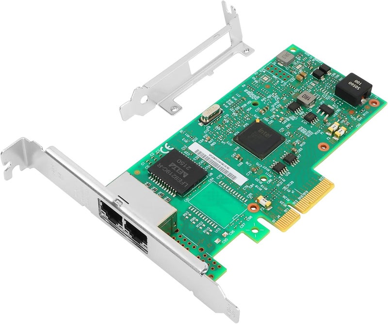 Vogzone 1Gb PCI-E NIC Network Card for Intel I350-T2V2,10MbE/100MbE/1GbE Copper Dual RJ45 Ports, with Intel I350-AM2 Chip,1GbE PCI Express 2.1 X4 Ethernet Adapter Support Windows/Linux/VMware - Image 1