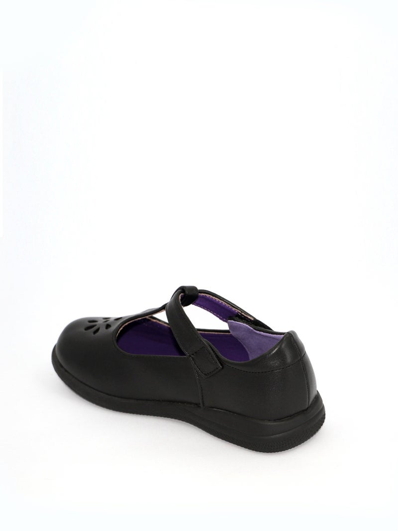Geoomnii Girls School Shoes – Comfortable Black Formal Uniform Footwear for Daily Wear | Non-Slip Sole, Durable Stitching, Cushioned Insole | Back to School Essentials - Image 2
