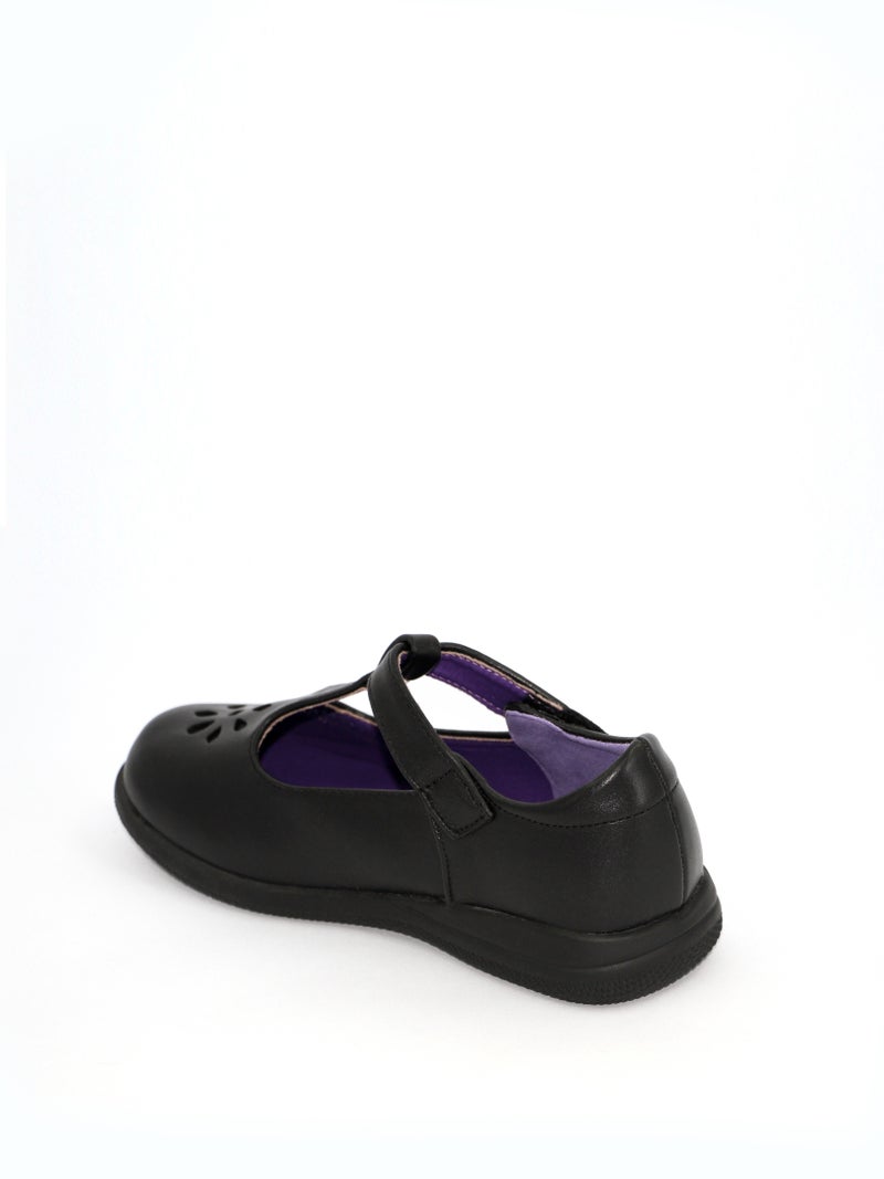 Geoomnii Girls School Shoes – Comfortable Black Formal Uniform Footwear for Daily Wear | Non-Slip Sole, Durable Stitching, Cushioned Insole | Back to School Essentials - Image 1