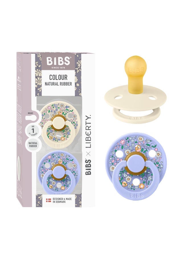 BIBS x Liberty Pacifier Colour 2 PACK Chloe Meadow Latex Size 1 Ivory Mix - Image 3