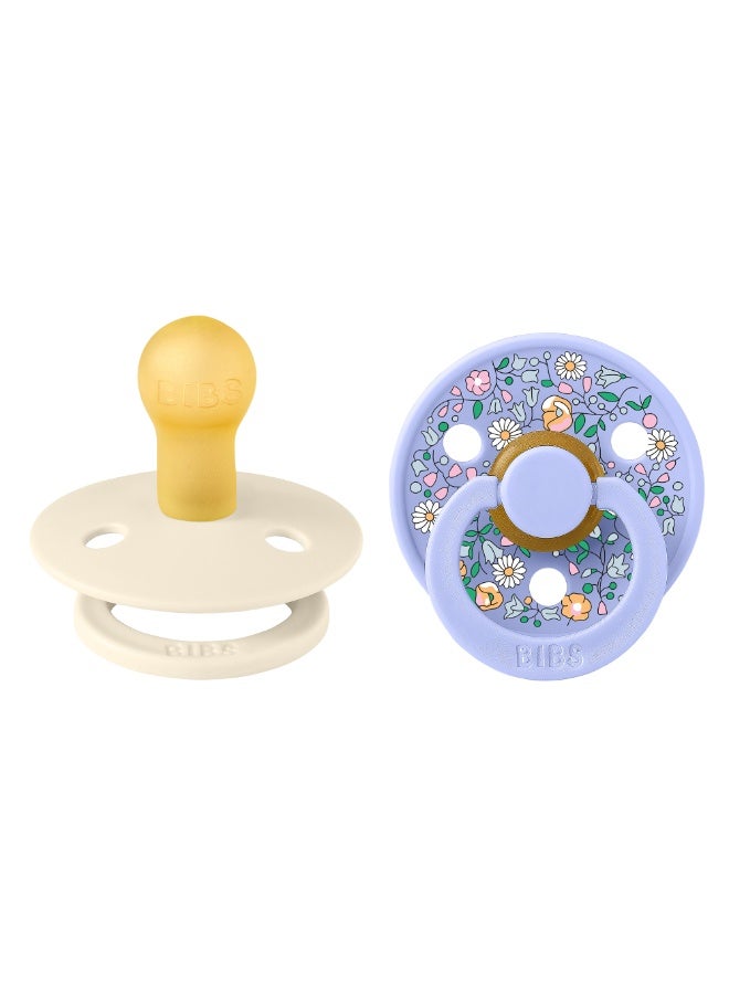 BIBS x Liberty Pacifier Colour 2 PACK Chloe Meadow Latex Size 1 Ivory Mix - Image 1