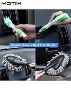 Motim 7 Pieces Car Care Kit, Car Cleaning Detailing Kit with Bag, Car Wash Sponge, Wash Mitt, Car Window Cleaner, Car Wash Cleaning Kit for Car Bike Home Multi Purpose Cleaning  - Image 5