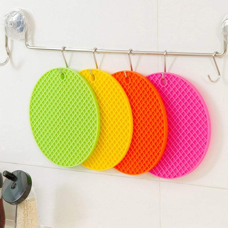 DYRROTH DYRROTH Silicone Pot Holder and Oven Mitts, Multipurpose Non-Slip Insulation Honeycomb Rubber Hot Pads Trivet, Heat Resistant Anti Slip Place Mat for Home Use(4 Packs)  - Image 2