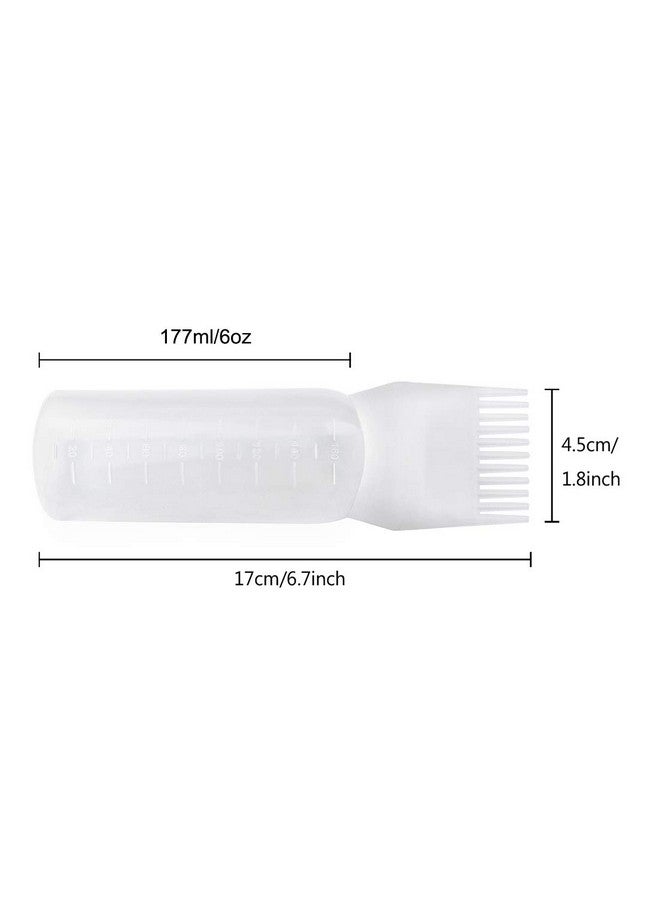 Yebeauty Yebeauty 2 Pack 6 Ounce Hair Dye Bottle Applicator Brush Root Comb Bottle with Graduated Scale - White - Image 2