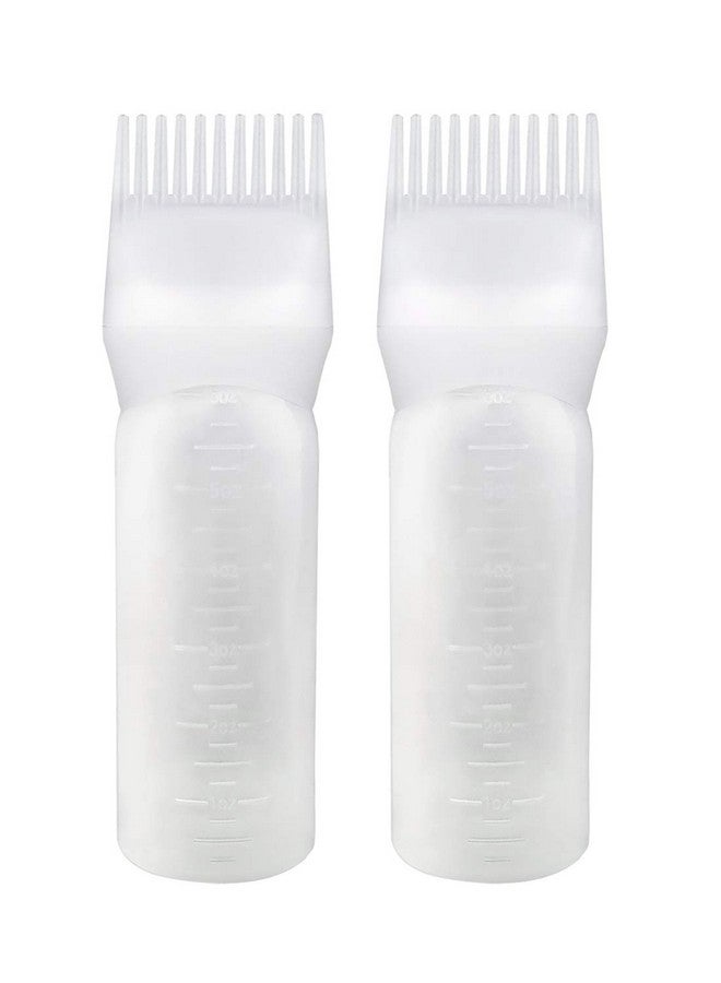 Yebeauty Yebeauty 2 Pack 6 Ounce Hair Dye Bottle Applicator Brush Root Comb Bottle with Graduated Scale - White - Image 1