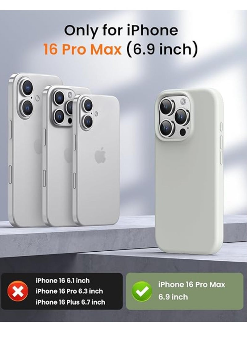 Raxoom Premium Liquid Silicone Case for iPhone 16 Pro Max â€“ Silky Soft Touch Full-Body Protective Bumper (Antique White) - Image 2