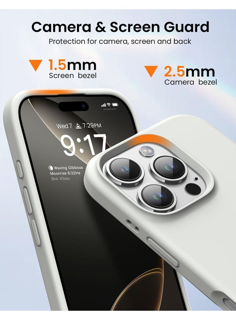 Raxoom Premium Liquid Silicone Case for iPhone 16 Pro Max â€“ Silky Soft Touch Full-Body Protective Bumper (Antique White) - Image 4