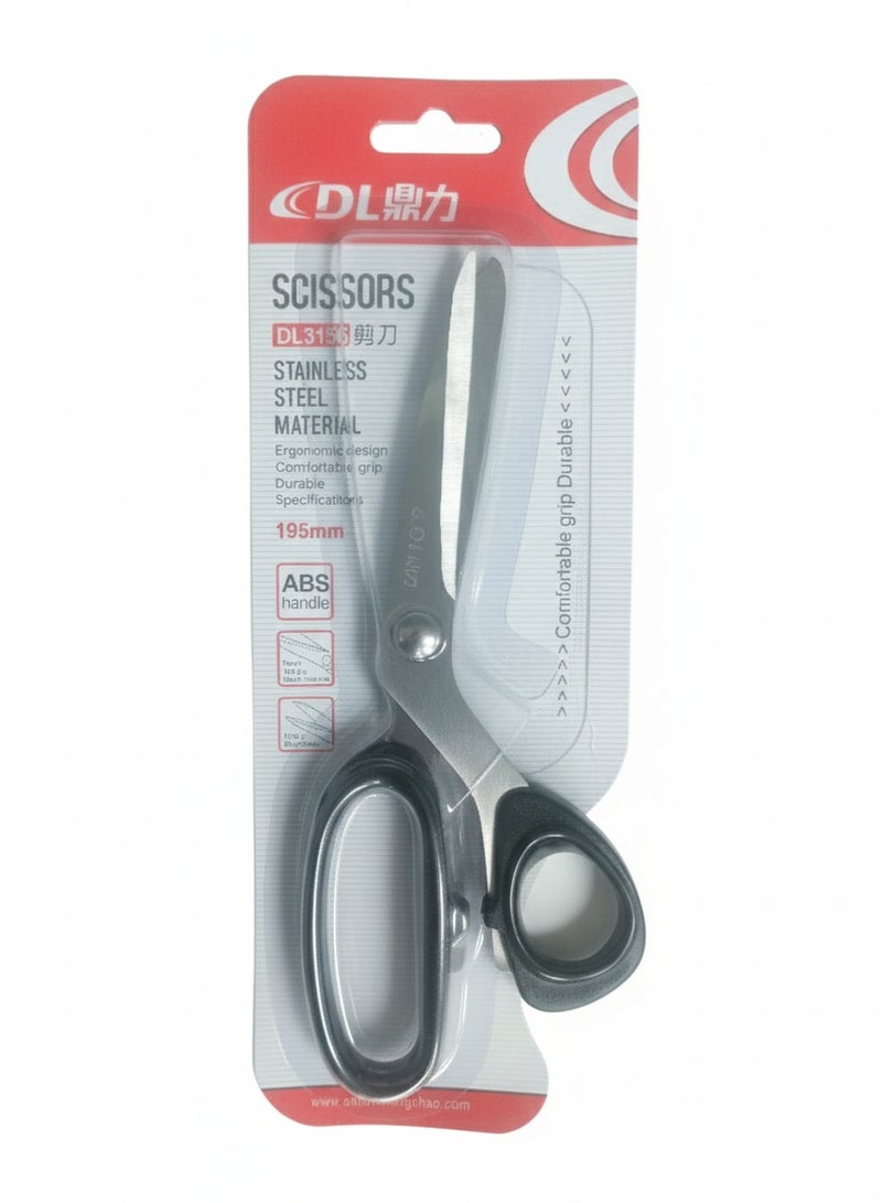 دي ال مقص DL3156 من الفولاذ المقاوم للصدأ بمقبض ABS مقاس 195 مم