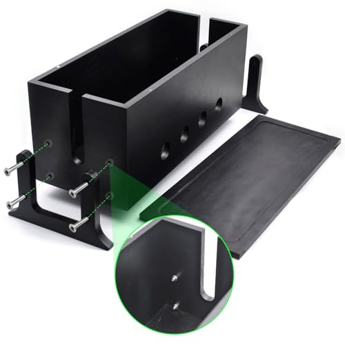 Itvexeme Large Cable Management Box, Wood Cord Hider Box & Organizer for Power Strip Hider Cable Storage for Office, TV Wires, Desk Cord Organizer, 14.2" x 6" x 6.3", Black, Wood - Image 2