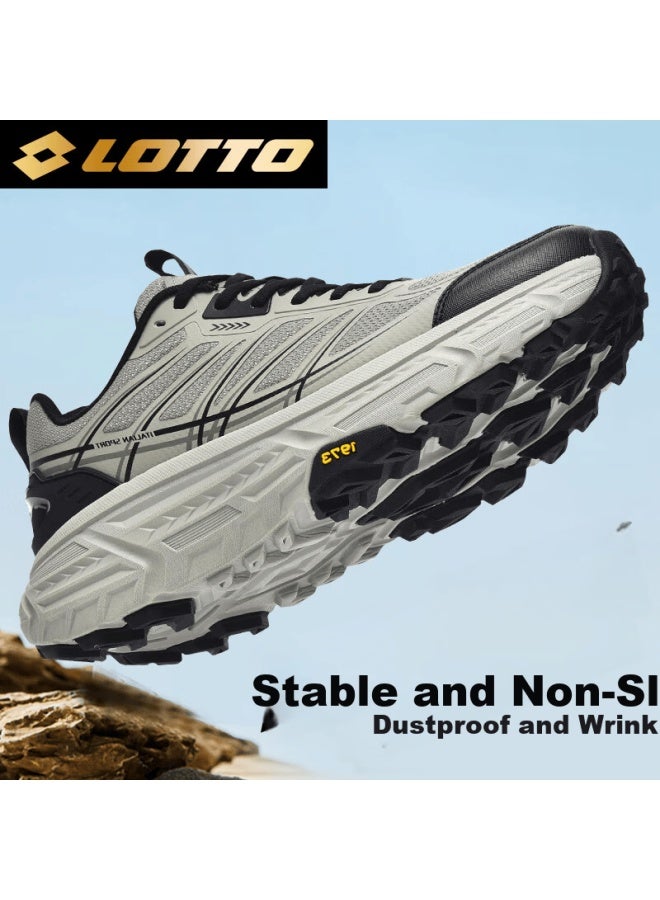 Lotto Men's Casual Outdoor Hiking Trail Running Breathable Non-slip Sports Shoes 933 Gray Green Size 44 - Image 3