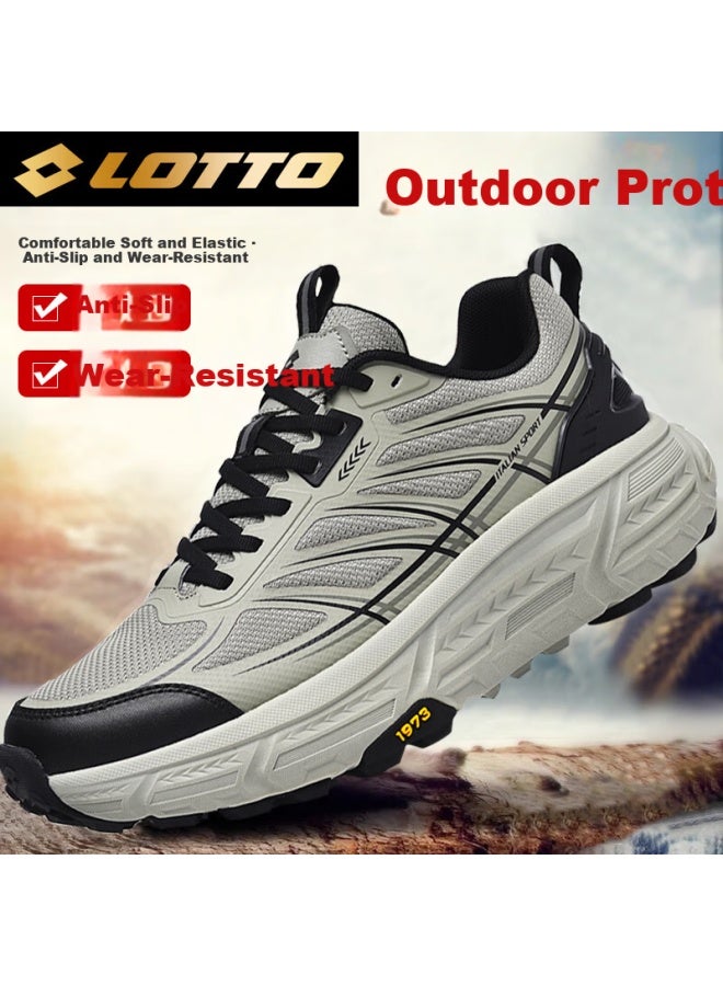 Lotto Men's Casual Outdoor Hiking Trail Running Breathable Non-slip Sports Shoes 933 Gray Green Size 44 - Image 1