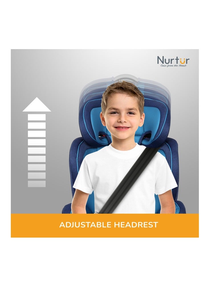 Nurtur Jupiter Kids 3in1 Car Seat Booster Seat Adjustable Backrest Extra Protection 5Point Safety Harness 9 months to 12 years Upto 36kg Official Product - Image 5