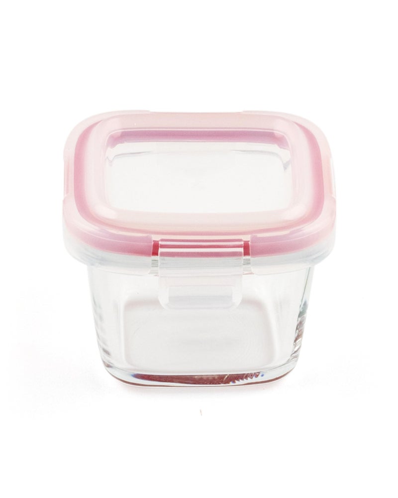DUBBLIN Lock Me Up Glass Heat Resistant Borosilicate Glass Container Set of 3, 160ml - Square, Clear | Oven, Freezer & Microwave Safe Storage Solution (3 Piece) - Image 5