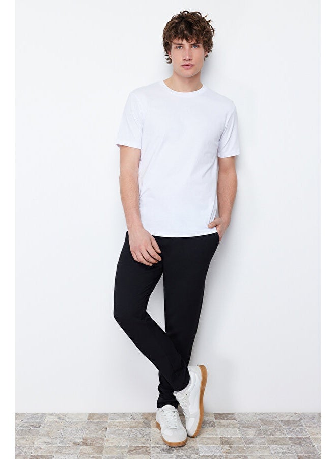 تي شيرت رجالي بقصّة Slim Fit ورقبة دائرية - قطن 100%، بأكمام قصيرة، مجموعة أساسية كاجوال - أبيض - Image 1