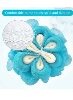 NIBEMINENT Bath Shower Sponge Loofahs, Loofahs Scrub Flower Shape Loofah Body Exfoliating Ball Mesh Poufs for Adult and Children 4 Pcs  - Image 3
