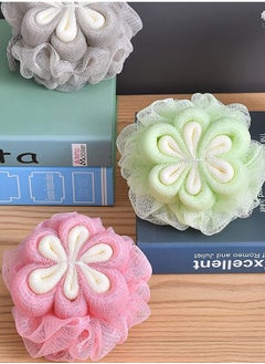NIBEMINENT Bath Shower Sponge Loofahs, Loofahs Scrub Flower Shape Loofah Body Exfoliating Ball Mesh Poufs for Adult and Children 4 Pcs  - Image 4