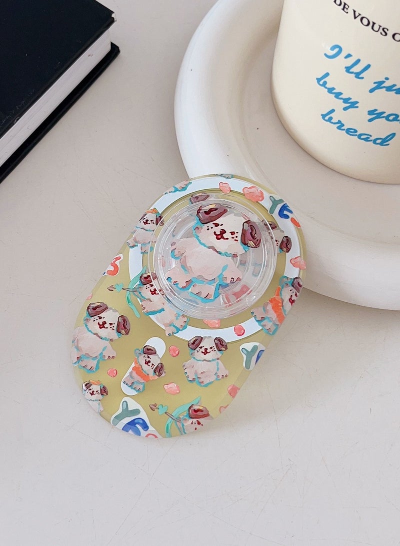 Casetify Cute Dog Phone Grip Stand Compatible with MagSafe, MagSafe Phone Grip Holder, Wireless Charging Compatible Yellow - Image 2