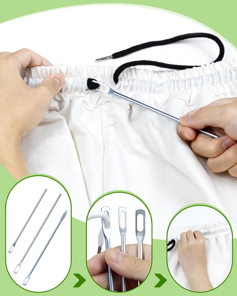FIVEIZERO Drawstring Threader Tool Set - Loop Turner Sewing Tool for Easy Hoodie, Jacket, and Pants Threading, Bodkin Sewing Tool for Drawstrings and Cords - Image 3