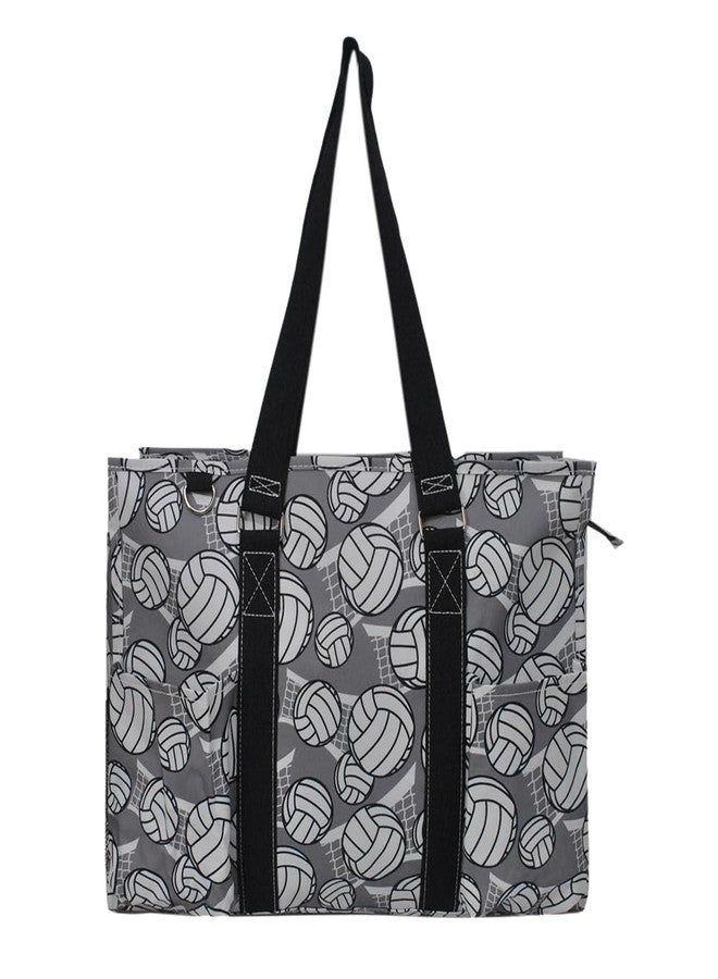 NGIL Zip-Top Tote Bag with Exterior Pockets for Working Women, Nurses, and Moms, Design in USA (Volleyball-Black) - Image 4
