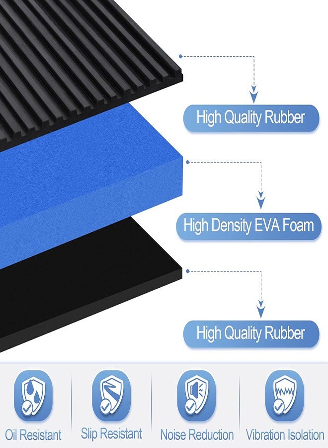 4 Pcs Anti Vibration Pads, 4"× 4"×0.8" Vibration Isolator Pads, Mechanical Vibration Damping Pads, Heavy Duty Rubber Isolation Pads, Pre-Drill Hole Vibration Isolator Pad for Air Compressors, Washing Machine, Conditioners, Treadmills - Image 3