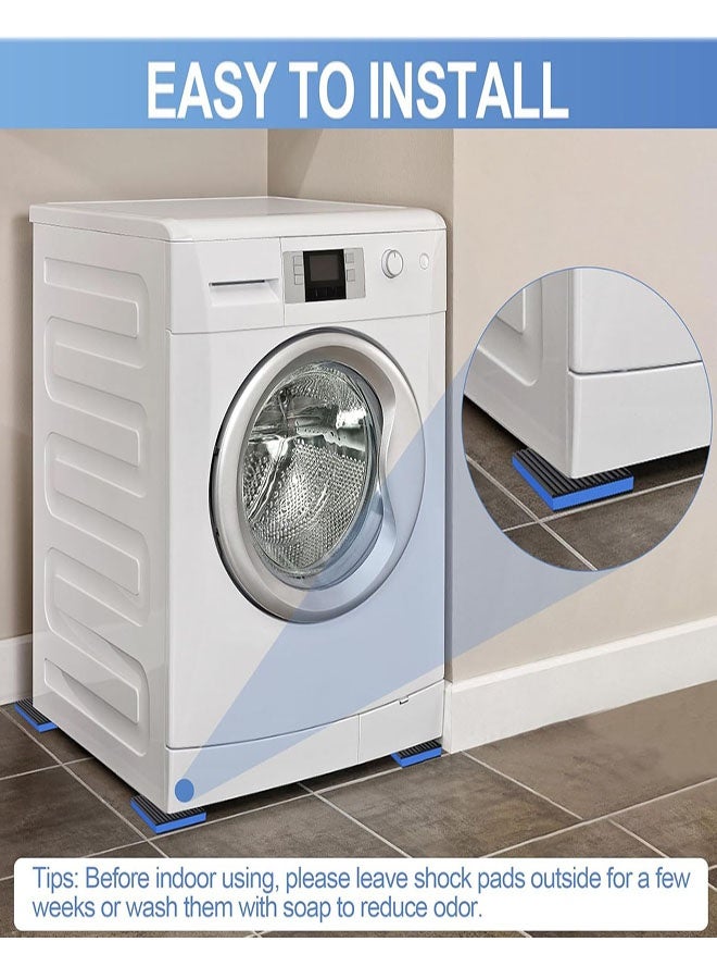 4 Pcs Anti Vibration Pads, 4"× 4"×0.8" Vibration Isolator Pads, Mechanical Vibration Damping Pads, Heavy Duty Rubber Isolation Pads, Pre-Drill Hole Vibration Isolator Pad for Air Compressors, Washing Machine, Conditioners, Treadmills - Image 4