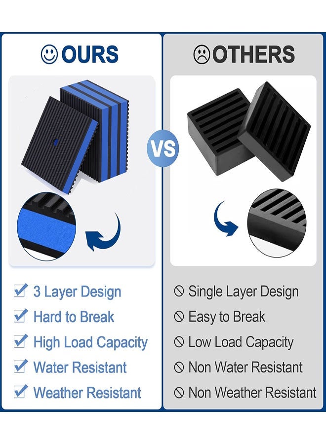 4 Pcs Anti Vibration Pads, 4"× 4"×0.8" Vibration Isolator Pads, Mechanical Vibration Damping Pads, Heavy Duty Rubber Isolation Pads, Pre-Drill Hole Vibration Isolator Pad for Air Compressors, Washing Machine, Conditioners, Treadmills - Image 5
