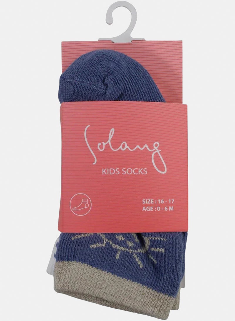 Unisex Baby Cotton Socks - Multicolor with Sun Print – 18/24M