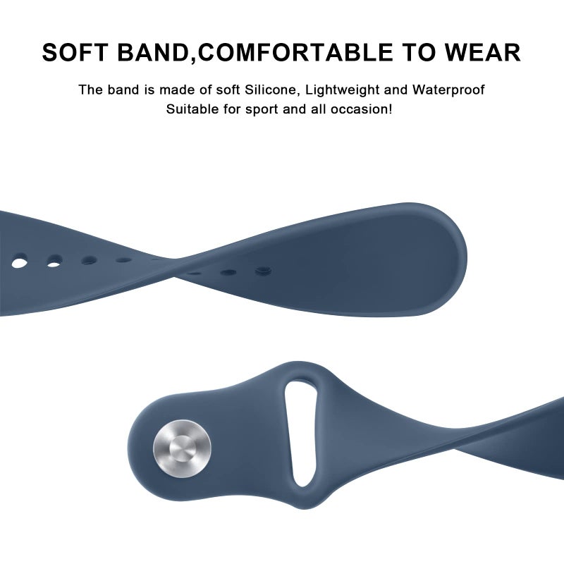 Meliya Bands Compatible with Samsung Galaxy Watch 6 Band 40mm 44mm, Galaxy Watch 6 Classic Bands 43mm 47mm, 20mm Soft Silicone Sport Replacement Strap for Galaxy Watch 6 Band Women Men (Abyss Blue) - Image 3