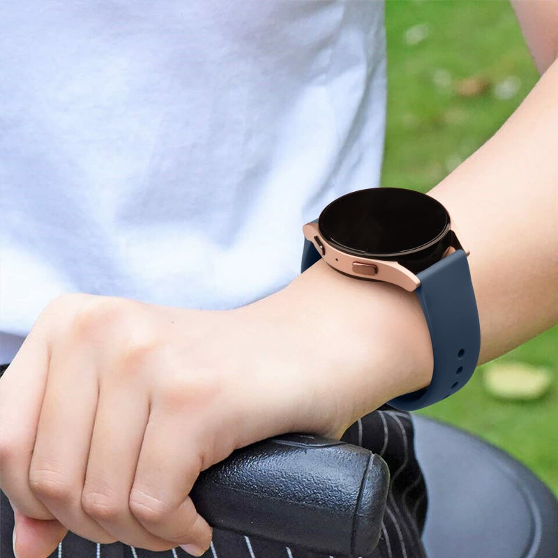 Meliya Bands Compatible with Samsung Galaxy Watch 6 Band 40mm 44mm, Galaxy Watch 6 Classic Bands 43mm 47mm, 20mm Soft Silicone Sport Replacement Strap for Galaxy Watch 6 Band Women Men (Abyss Blue) - Image 5