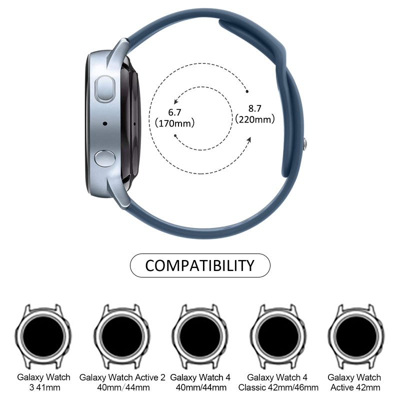 Meliya Bands Compatible with Samsung Galaxy Watch 6 Band 40mm 44mm, Galaxy Watch 6 Classic Bands 43mm 47mm, 20mm Soft Silicone Sport Replacement Strap for Galaxy Watch 6 Band Women Men (Abyss Blue) - Image 4