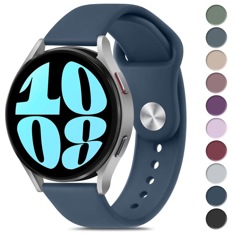 Meliya Bands Compatible with Samsung Galaxy Watch 6 Band 40mm 44mm, Galaxy Watch 6 Classic Bands 43mm 47mm, 20mm Soft Silicone Sport Replacement Strap for Galaxy Watch 6 Band Women Men (Abyss Blue) - Image 1