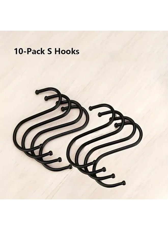10 قطع خطافات S معدنية مثبتة على الحائط للمطبخ، خزانة الملابس، الحمام، الستائر، أدوات التخزين - Image 2